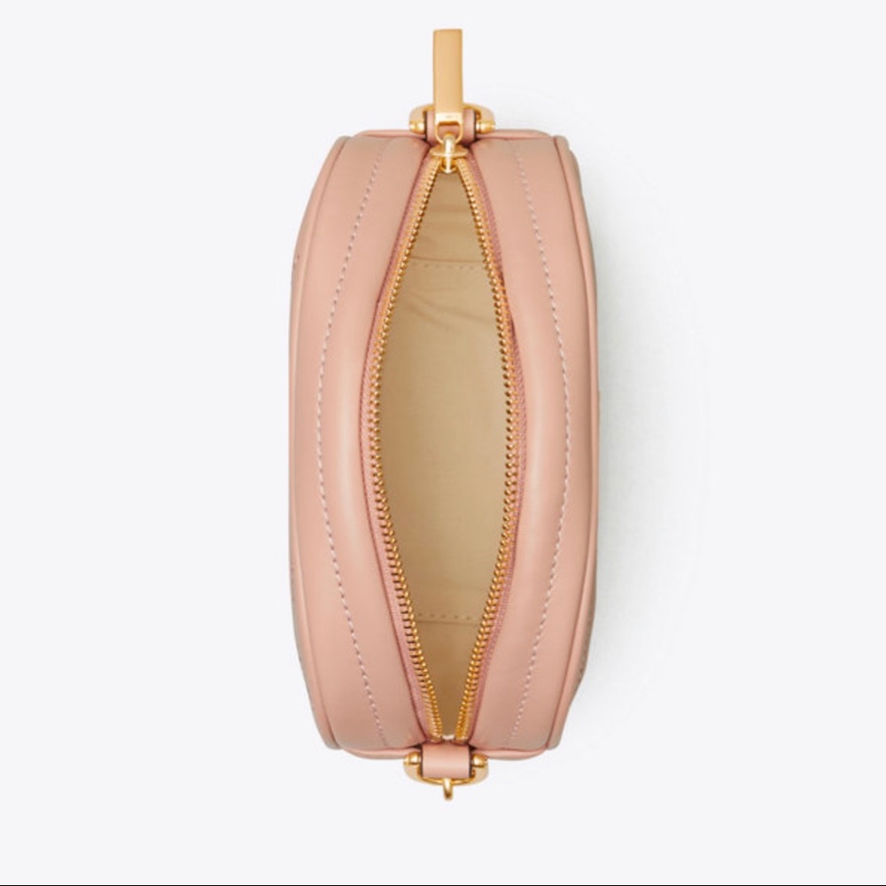 Tory Burch Kira Chevron Camera Crossbody Bag Pink - Picture 6 of 9